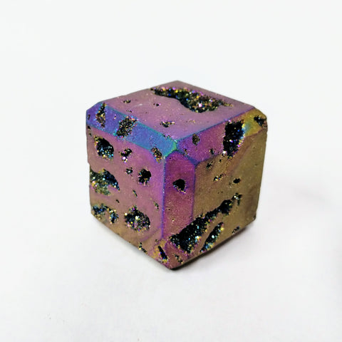 Titanium coated Druzy Cube