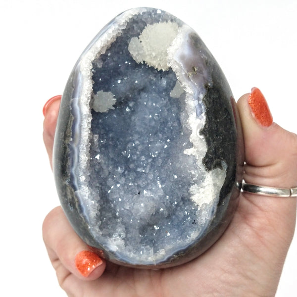 Druzy Egg with Calcite - Large
