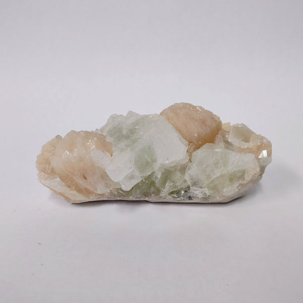 Green Apophyllite with Peach Stilbite